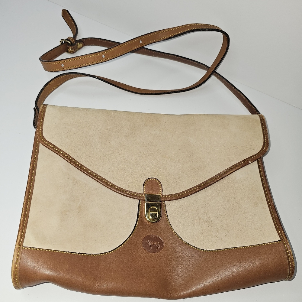 VTG Harness Elegant Tan and Cream Shoulder Bag
